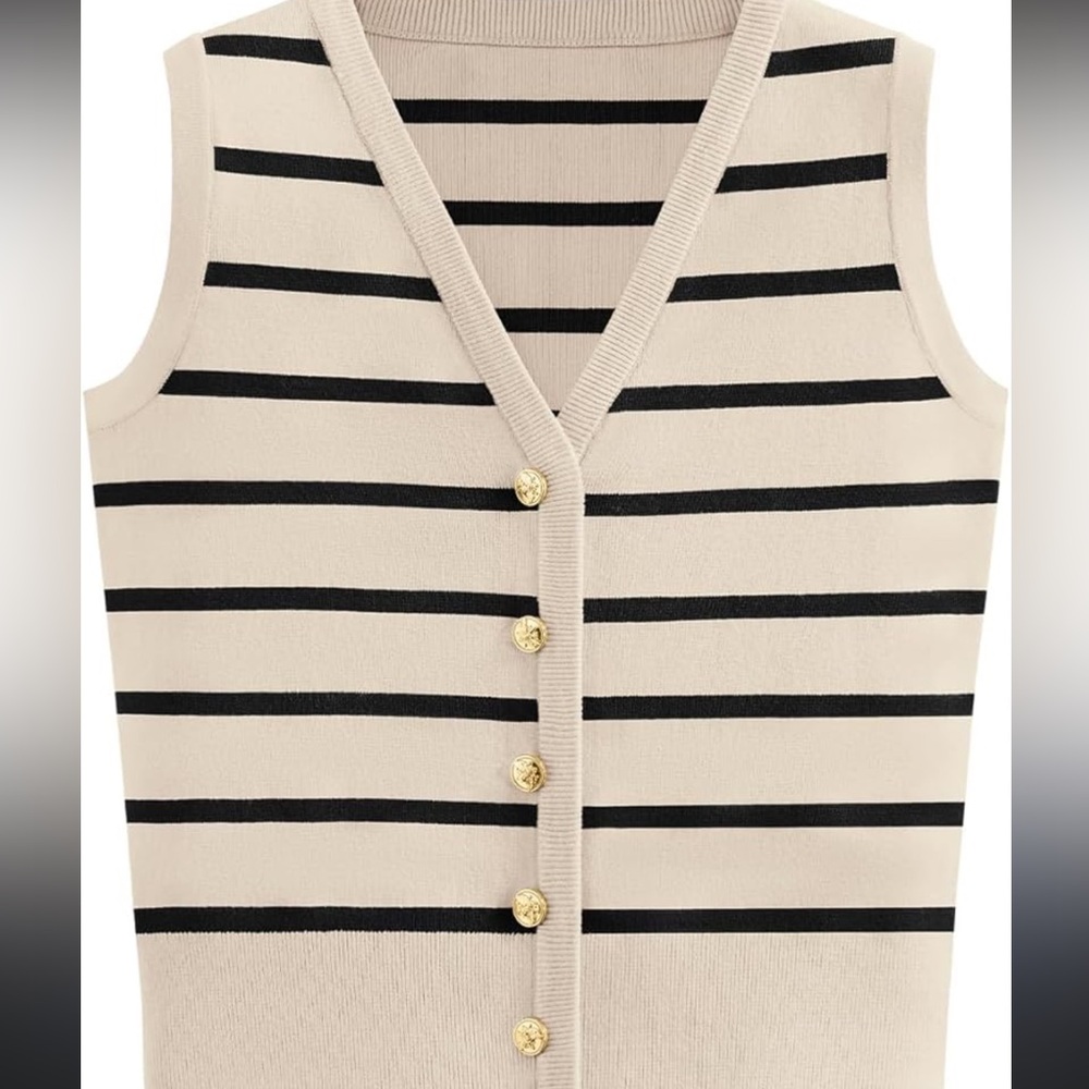 Amazon Sweater striped Button vest